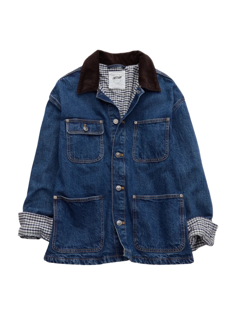 aerie Barn Jacket in dark wash color